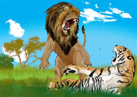 Lion Vs Tiger By Viktorangel1 On Deviantart
