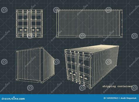 Shipping Container Drawings Stock Illustrations 122 Shipping
