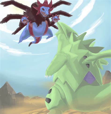 Hydreigon Versus Tyranitar By Ruerom On Deviantart