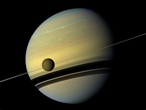 Natural Color View Of Saturn And Titan