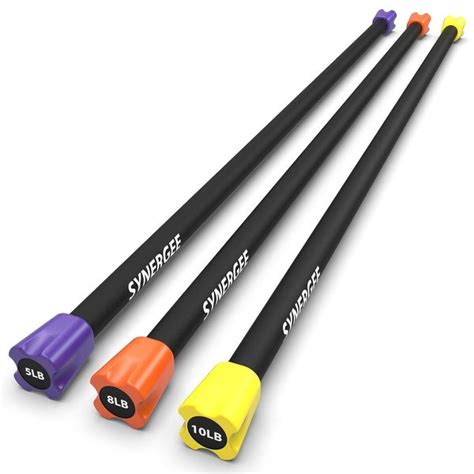 Synergee Workout Bar Combo Set Multiple Weights Padded Weighted Bars