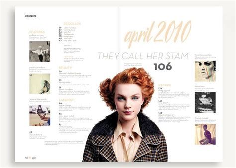 Table Of Contents Fashion Magazine