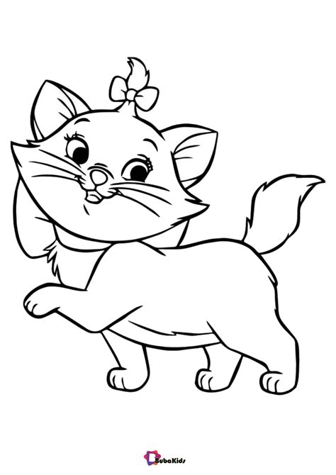 Cut lovely cat coloring page - BubaKids.com