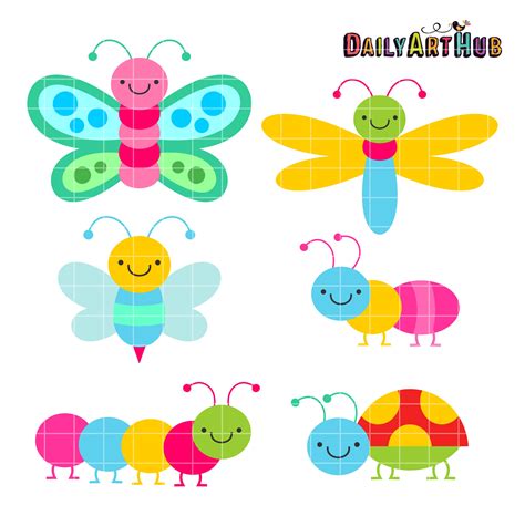 Cute Colorful Bugs Clip Art Set Daily Art Hub Free Clip Art Everyday