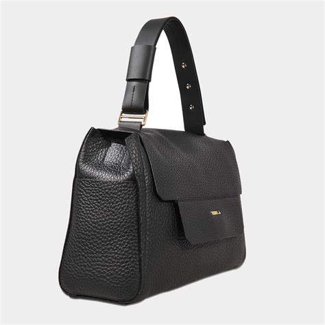 Furla Leather Capriccio M Top Handle Bag In Black Lyst