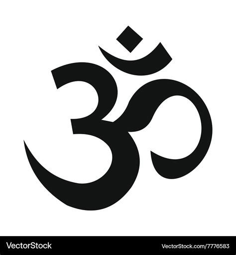 Hindu Om Symbol Icon Simple Style Royalty Free Vector Image