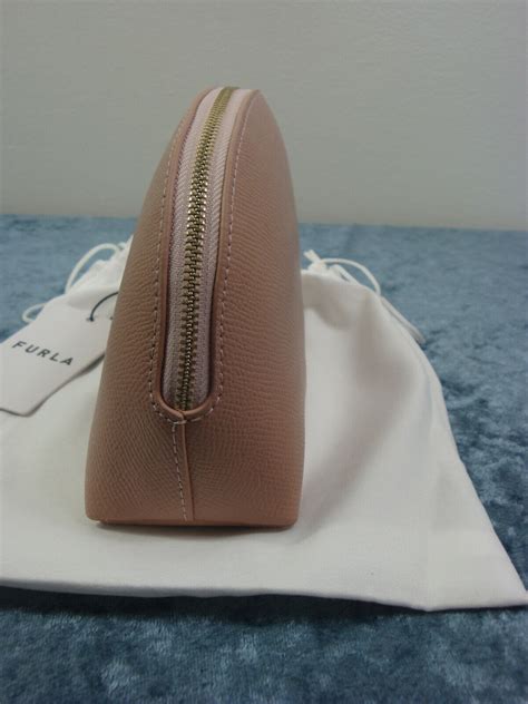 Furla Semicircle Leather Cosmetic Casemoonstonenwt Ebay