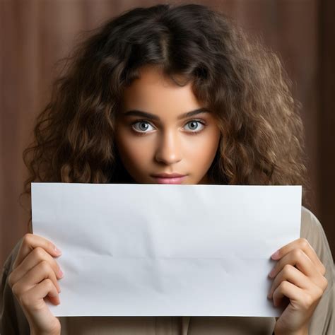 Premium Ai Image A Woman Holding A Piece Of Paper