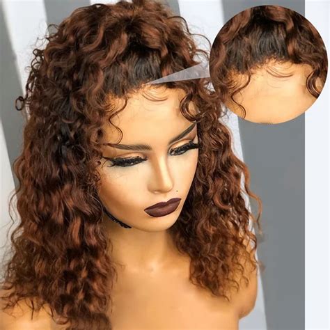 Ponytail Brown Color Curly Bob Mink Brazilian Cuticle Aligned Hair
