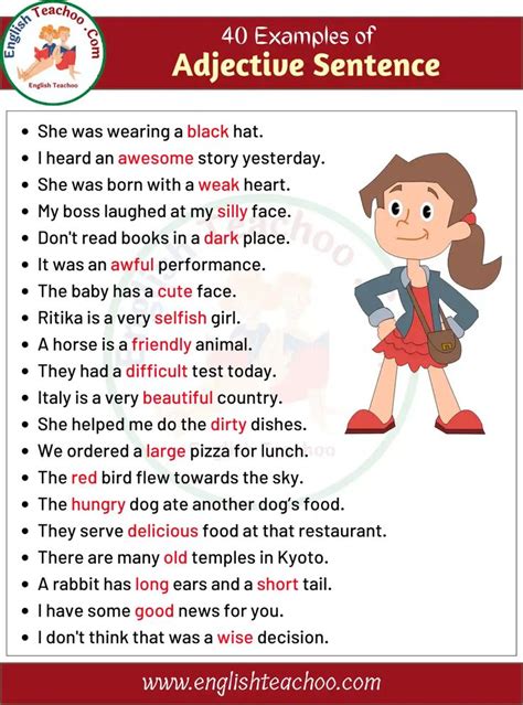 40 Examples Of Adjectives In Sentences Adjective Sentence Examples 1
