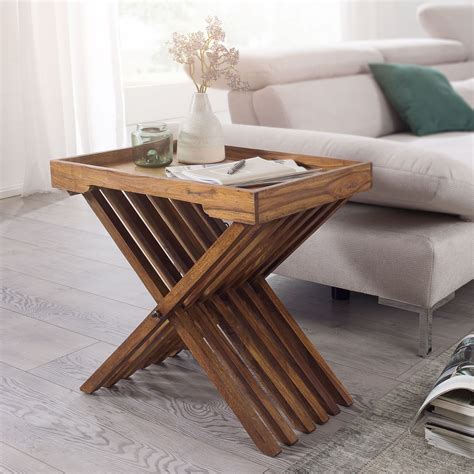 Table Solid Wood Sheesham Design Folding Table Serving Tray And Table