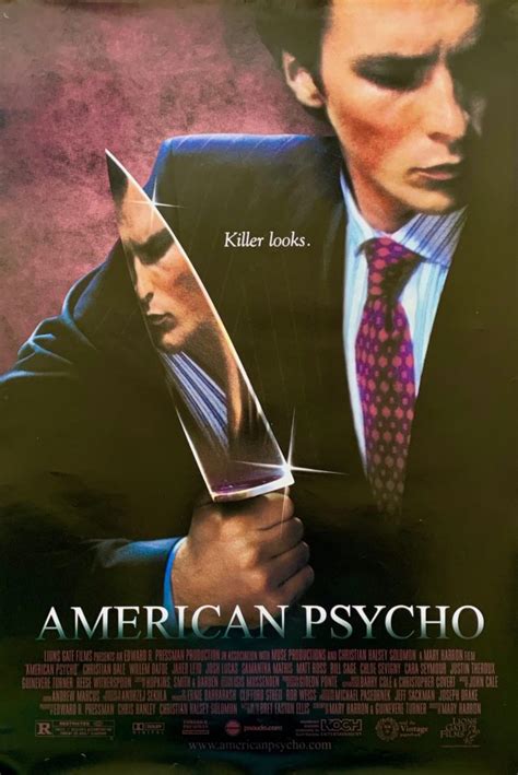 Original American Psycho Movie Poster Christian Bale Bret Easton Ellis