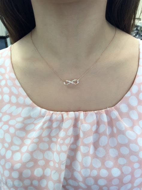 Diamond Rose Gold Infinity Necklace By Rondelsjewelry On Etsy