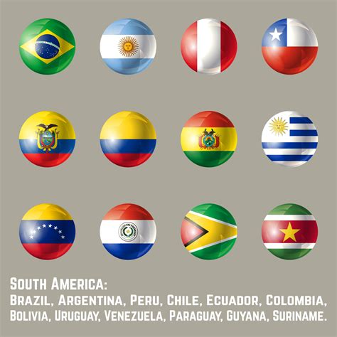 Banderas Redondas De América Del Sur 683468 Vector En Vecteezy