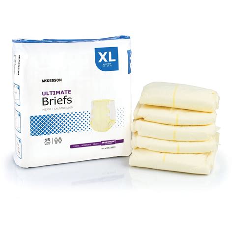 mckesson ultimate incontinence briefs heavy absorbency adult diapers xl 15 count 4 packs