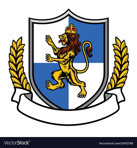 Lion With Crown Heraldry Royalty Free Vector Image