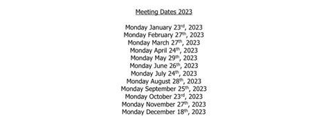 2023 Meeting Dates Local 249