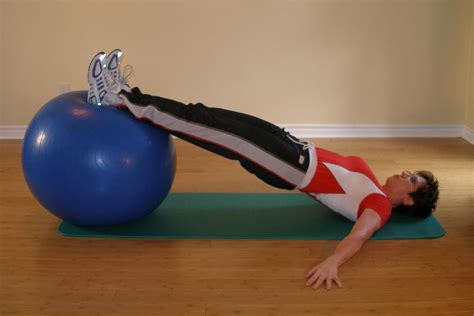 Hamstring Curl Arms Out Ball Exercise