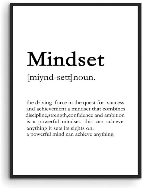Buy Motivational Quotes Wall Art Mindset Definition Mindset Poster