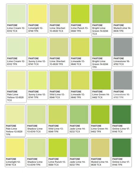 Pantone Green Color Chart