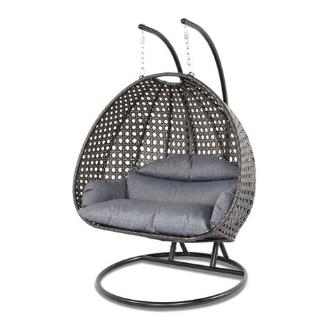 2 Person Outdoor Patio Rattan Hanging Wicker Swing Chair Egg Swing Xl