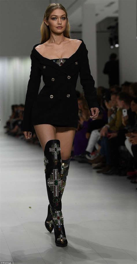 Gigi Hadid On The Runway During The 2017 Versace Fashion Show In
