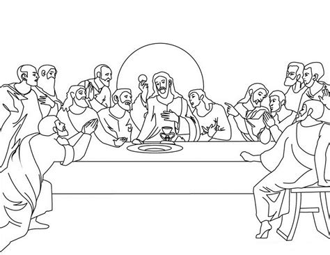 Dibujo De La Ultima Cena Para Colorear Dibujos Cristianos Para Colorear