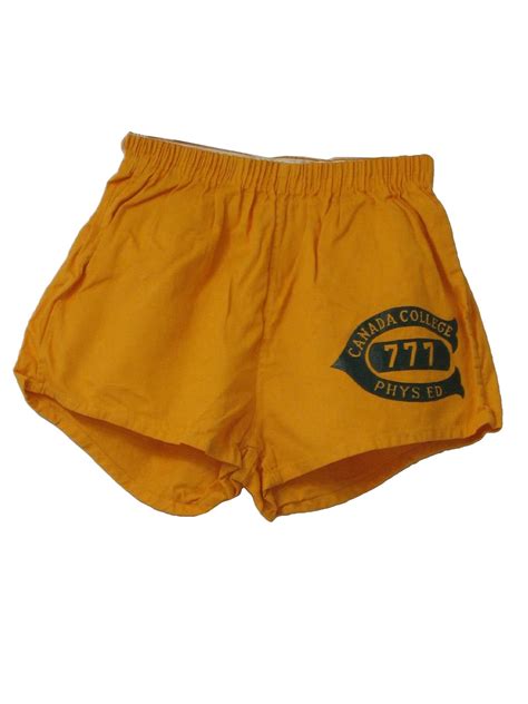 Retro 1970s Shorts Gym Shorts 70s Gym Shorts Mens Yellow