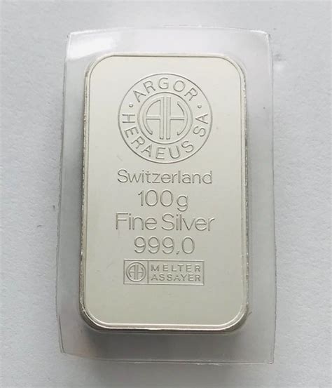 100 Gram Silver 999 Argor Heraeus Sa Seal Catawiki