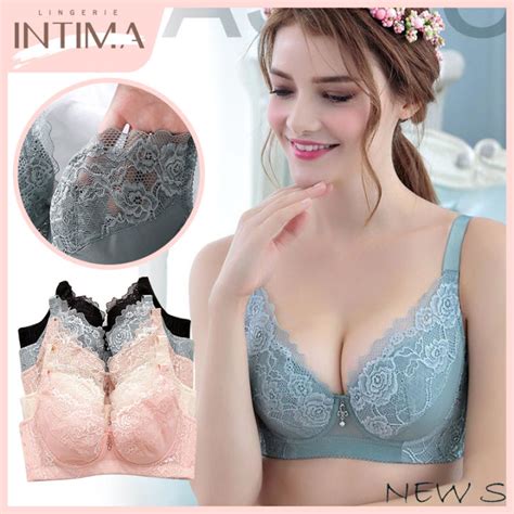 Intima Sexy Lace Bra For Women Ultra Thin Cup Underwear Plus Size Push