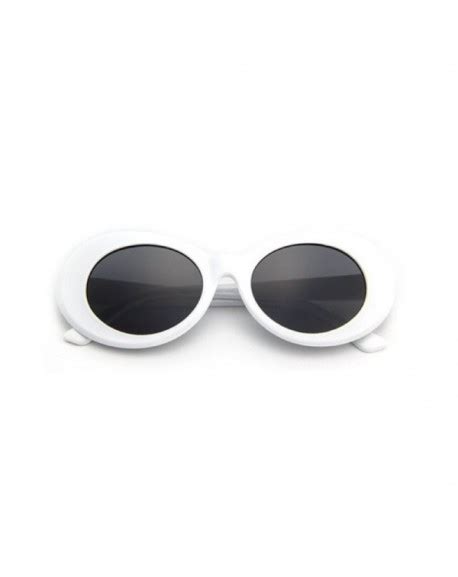 White Oval Clout Sunglasses Goggles Fashion Eyewear Kurt Cobain