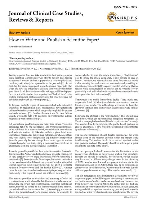 Pdf How To Write And Publish A Scientific Paper