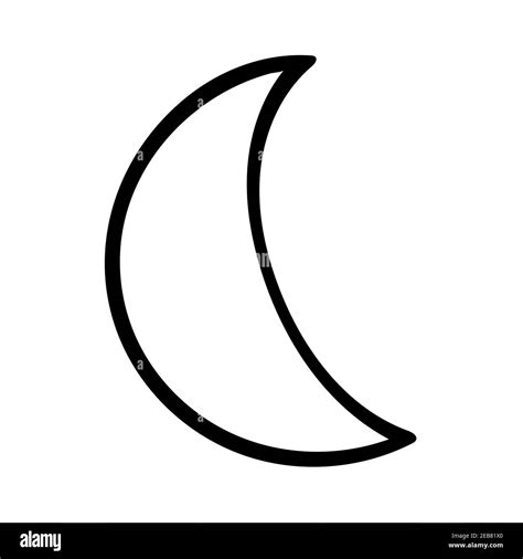 Crescent Moon Outline Isolated Simple Hand Drawn Black And White