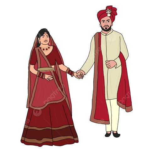 Wedding Couples Caricature Wedding Couple Illustration Bride And