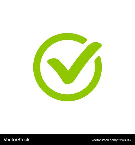 Green Check Mark Icon In A Circle Royalty Free Vector Image