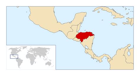Large Location Map Of Honduras In Central America Honduras North