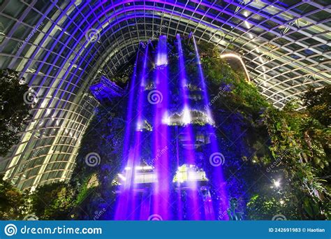 Gardens By The Bay Cloud Forest Dome Waterfall Editorial Stock Photo