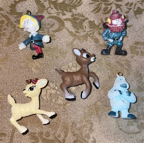 Enesco Set Of 5 Rudolph The Red Nosed Reindeer Miniature Christmas Ornaments 1799 Picclick
