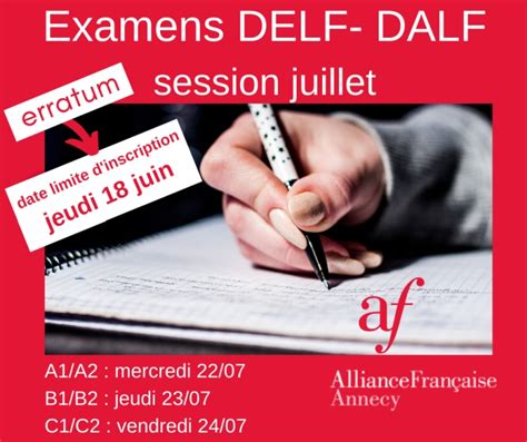 Alliance Française Annecy Examens Delf Dalf Juillet 2020