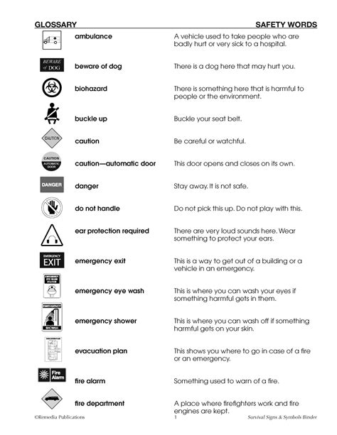 160 Survival Signs Symbols And Words Life Skills Lessons Made By