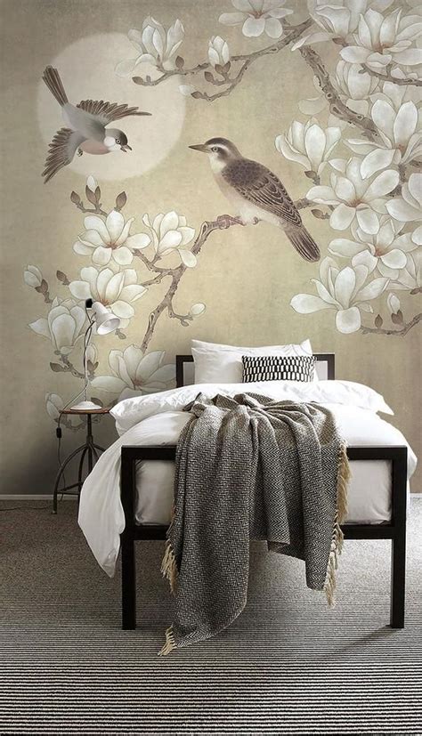 Magnolia Flowers Wallpapper 3d Embossed Mural Beautiful Wedding Room