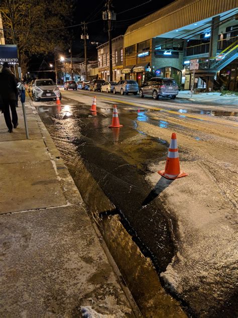 Robert Dyer Bethesda Row Water Main Breaks Continue Causing Icy