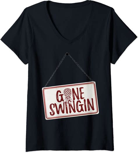 Womens Gone Swinging Ts Pineapple Adult Lifestyle Funny