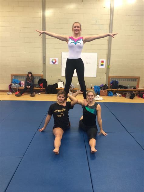 Igc Training Stand On Shoulders In Splits Three Person Yoga Poses
