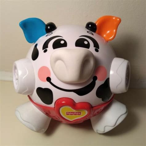 Fisher Price Brilliant Basics Bounce Giggle Bumble Ball Cow Electronic