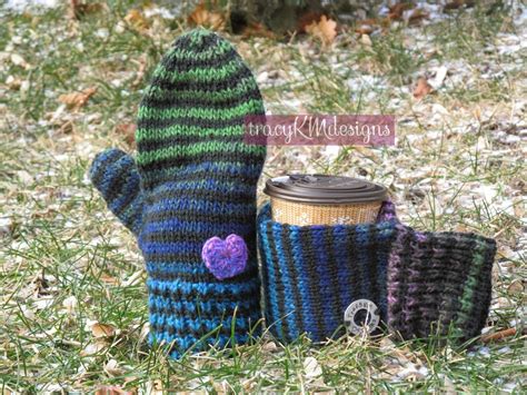 A Cupholder Mitten With A Matching Regular Mitten Can Also Be Made