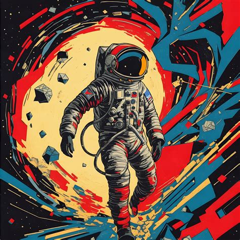 Drawing Of An Astronaut Lost At A Distance In Space On Behance