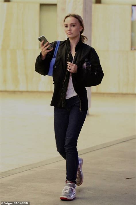 Lily Rose Depp Keeps Things Casual In A Black Jacket And Jeans In Los