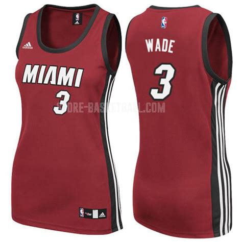 Top Selling Cheap Miami Heat Dwyane Wade 3 Red Classic Womens Replica