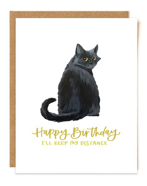 Black Cat Birthday Greeting Card 1canoe2